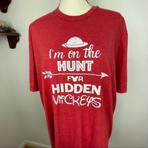 Unisex T’shirt  I’m on the Hunt for Hidden Mickeys Color Red Size 2XL